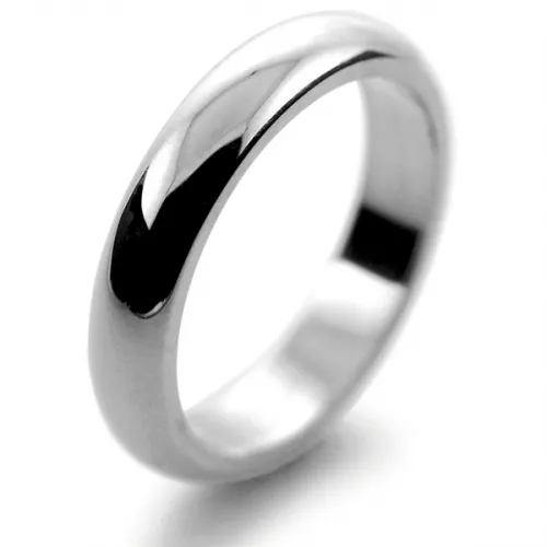 D Shaped Palladium Heavy 5mm Mens Ring